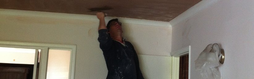 Plastering over an artex ceiling in Cholsey